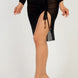 Sexy Sheer Mesh Drawstring Ruched Skirt
