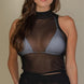Mesh Mock Neck Sleeveless Top