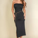 Solid Bodycon Split Hem Tube Dress