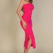 Solid Bodycon Split Hem Tube Dress