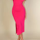Solid Bodycon Split Hem Tube Dress