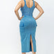 Acid Washed Cargo Midi Dress
