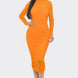 Solid Mesh Ruched Midi Dress