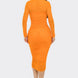 Solid Mesh Ruched Midi Dress