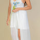 Plunge Neck Split Thigh Mesh Maxi Dress
