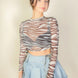 Zebra Print Sexy Sheer Mesh Top