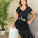 Hidden Pocket Batwing Sleeve V Neck Long Dress