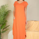 Hidden Pocket Batwing Sleeve V Neck Long Dress