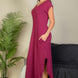 Hidden Pocket Batwing Sleeve V Neck Long Dress
