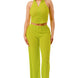 Crinkle Wide Pants Set Zipper