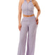 Crinkle Wide Pants Set Zipper