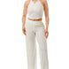 Crinkle Wide Pants Set Zipper