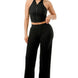 Crinkle Wide Pants Set Zipper