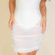 Ruched Ruffle Trim Mesh Mini Bodycon Skirt
