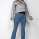 Notch Buckled Sleeve Crop Trench Coat