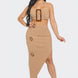Front Eyelet Buckle Belt Top And Skirt Set