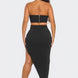 Front Eyelet Buckle Belt Top And Skirt Set