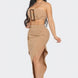 Front Eyelet Buckle Belt Top And Skirt Set