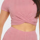 Front Twist Detail Top And Flare Pants Set
