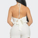 Front Smocking Detail Halter Top And Shorts Set