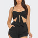 Front Oversized Bow Twisted Tie Top And Shorts Set