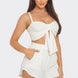 Front Oversized Bow Twisted Tie Top And Shorts Set