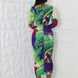 Round Neckline Stretch Dress