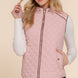 Suede Piping Quilted Padding Vest