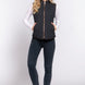Suede Piping Quilted Padding Vest