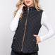 Suede Piping Quilted Padding Vest