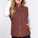 Suede Piping Quilted Padding Vest