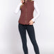 Suede Piping Quilted Padding Vest