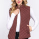 Suede Piping Quilted Padding Vest
