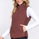 Suede Piping Quilted Padding Vest