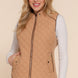 Suede Piping Quilted Padding Vest