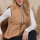 Suede Piping Quilted Padding Vest