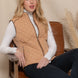 Suede Piping Quilted Padding Vest