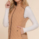 Suede Piping Quilted Padding Vest