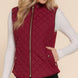 Suede Piping Quilted Padding Vest