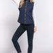 Suede Piping Quilted Padding Vest