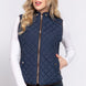 Suede Piping Quilted Padding Vest