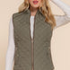 Suede Piping Quilted Padding Vest