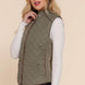 Suede Piping Quilted Padding Vest