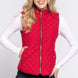 Suede Piping Quilted Padding Vest