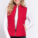 Suede Piping Quilted Padding Vest