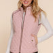 Suede Piping Quilted Padding Vest