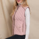 Suede Piping Quilted Padding Vest
