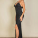 Eyelash Lace Trim Split Thigh Cami Dress