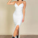 Eyelash Lace Trim Split Thigh Cami Dress