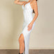 Eyelash Lace Trim Split Thigh Cami Dress